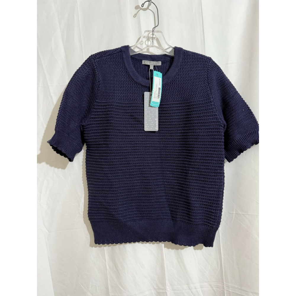 Women's Daniel Rainn Navy Maxy Short Sleeve Sweater M